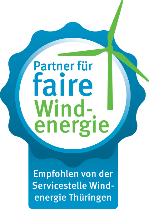 Logo: Zertifizierter Partner der Servicestelle Windenergie Thüringen