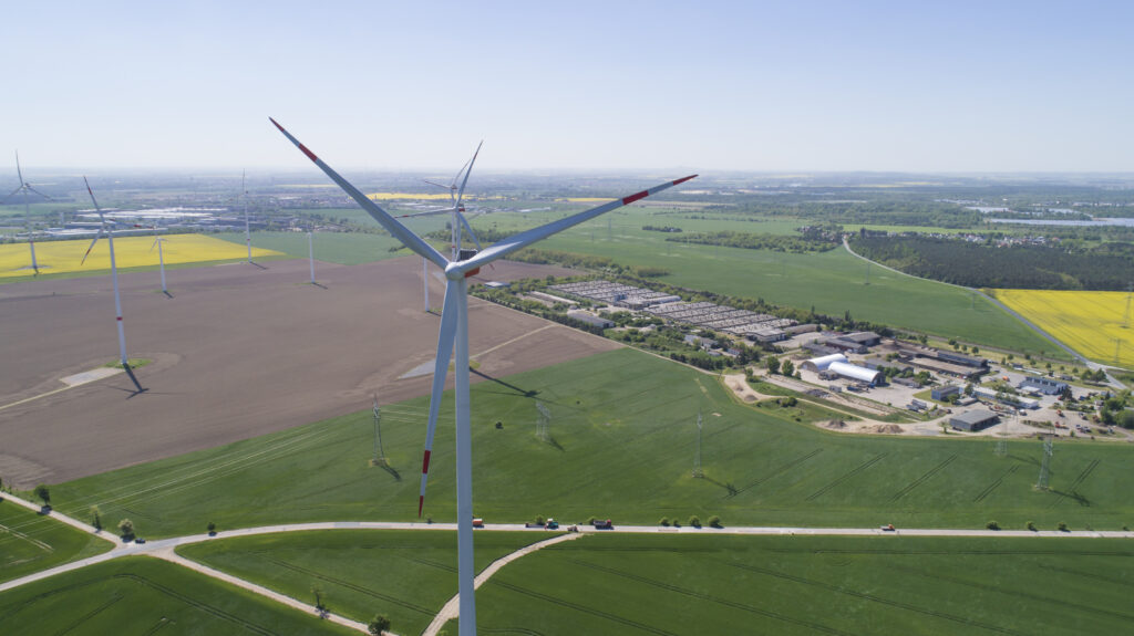 windenergie, windkraft, windpark, streumen, luftaufnahme