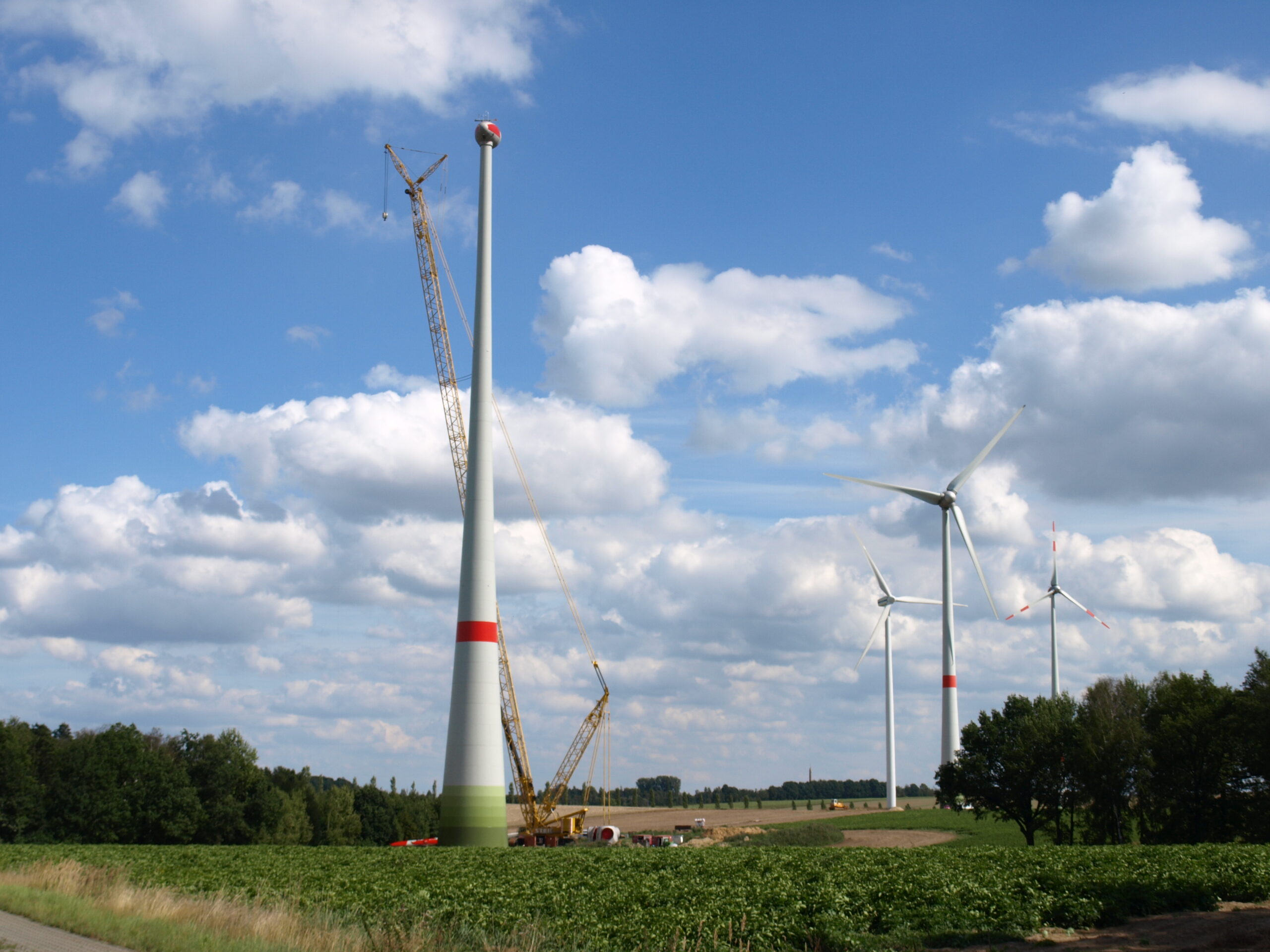 windenergie, windkraft, windpark, erlau, montage, kran