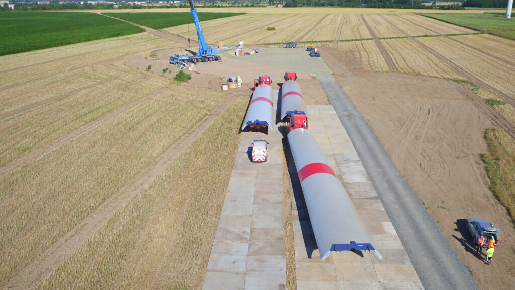 windenergie, windkraft, windpark, streumen, turmsegmente